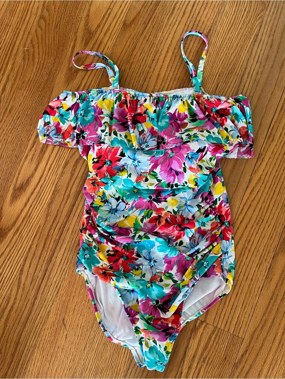 Women’s  Floral Ruffle One-Piece Swimsuit - Multicolor